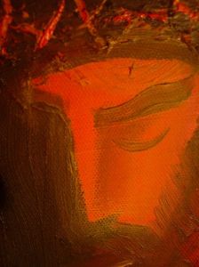 Jesus painting close up